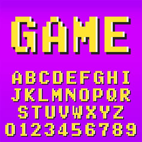 Took a long time for me to notice but thanks. Old pixel video game alphabet font template - Download Free Vectors ...