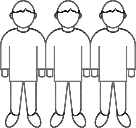 Three Man Standing Icon In Black Outline 24363295 Vector Art At Vecteezy
