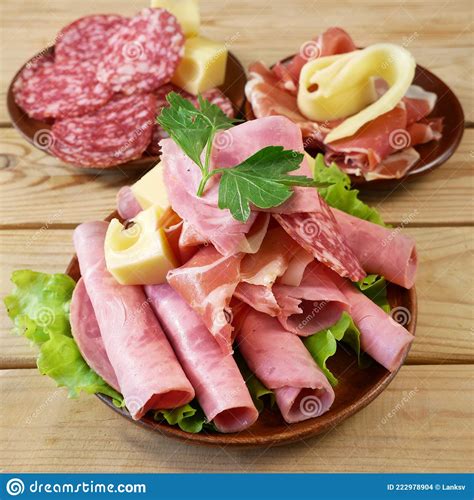 Cold Smoked Meat Plate Antipasto Set Platter Wooden Plate Cold Smoked