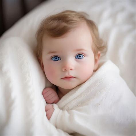 Premium Ai Image A Cherubic Infant With Rosy Cheeks And Bright Blue Eyes
