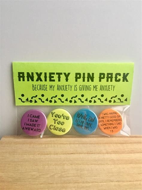 Anxiety Pin Pack Etsy