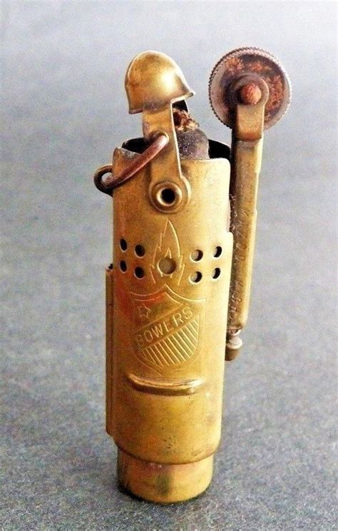 Antique Wwi Wwii Vintage~bowers Brass Trench Lighter~all Original