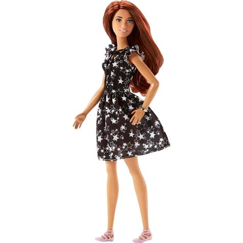 Barbie Fashionistas Doll Original Body Type Wearing Star Print Dress