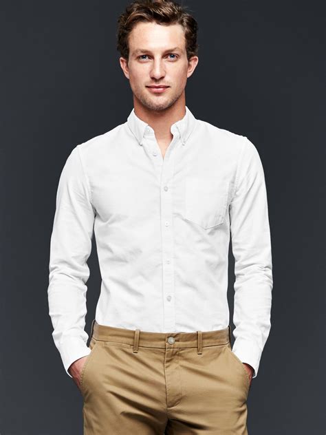 Lyst Gap Solid Oxford Shirt Slim Fit In White For Men