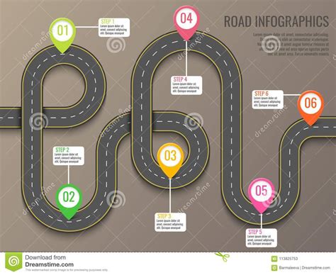 Infographics Template With Road Map Using Pointers Top