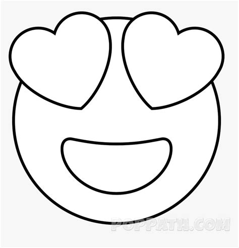 How To Draw A Heart Eyes Emoji Pop Path Heart Eyes Emoji Drawing Hd