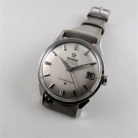 omega constellation ref 168 005 circa 1967 steel automatic vintage wristwatch black bough