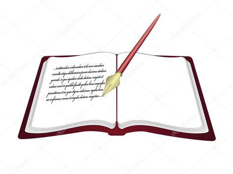 Vector Open Book With Pen — Stock Vector © Rennaulka 11553119