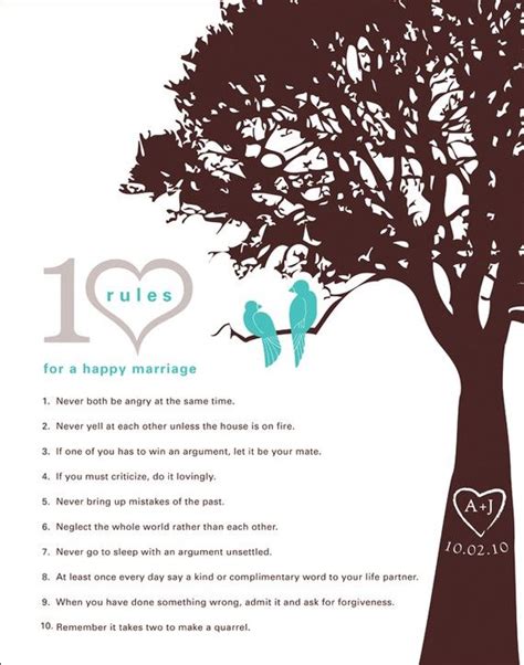 Personalized Wedding T With 10 Rules For A Happy By Fancyprints
