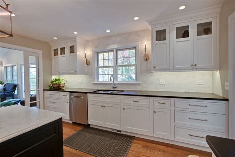 Kitchen Project. White Inset Cabinets, Honed Black Granite ...