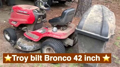 Troy Bilt Bronco 42 Inch Riding Lawn Mower Review Youtube