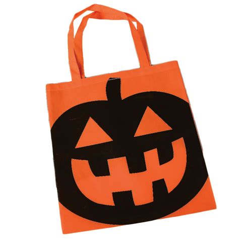 Halloween Pumpkin 16 Candy Trick Or Treat Tote Bag With Handles