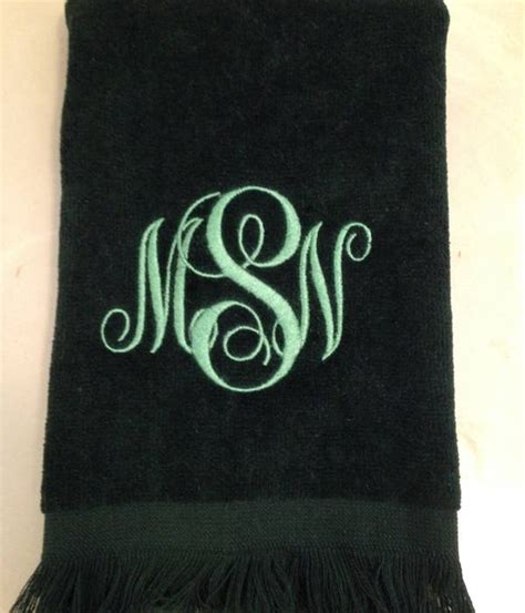 Monogrammed Fingertip Towel Embroidered Intertwine Monogram Towels Etsy