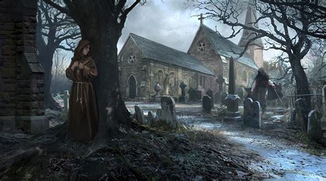 Wallpaper Church Graveyard Gothic Fantasy Rhysgriffiths Fantasy