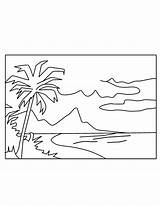 Coloring Beach Pages Scenes Scene Coconut Printable Holidays Kids Popular Coloringpages101 sketch template