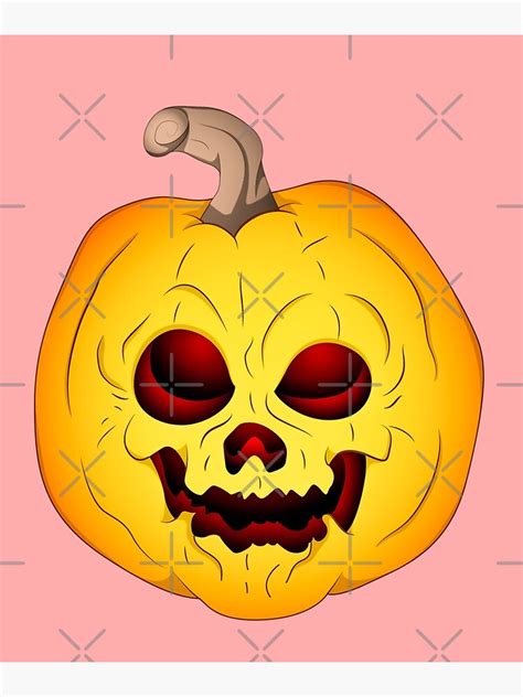 Halloween Evil Pumpkin Head Halloween Pumpkin Head Halloween Scary Evil Face Poster For Sale
