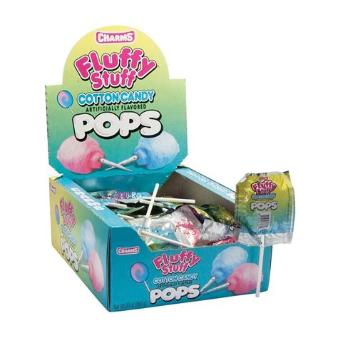 Charms Fluffy Stuff Cotton Candy Pops 48 18g Distribution Jj Candy