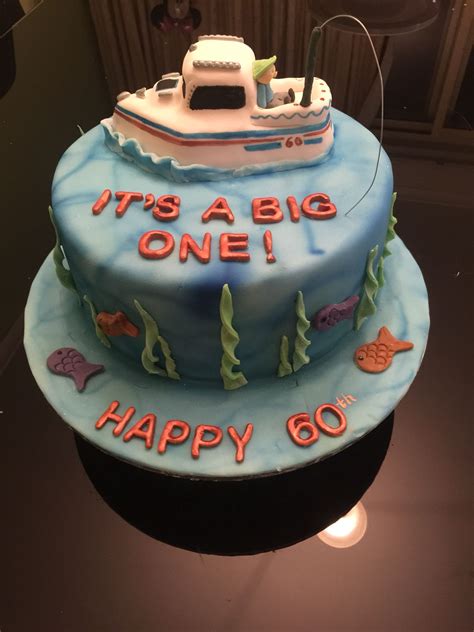 60th personalised birthday cake, it's the perfect way to show someone you are thinking of them on their special birthday. Fishing boat 60th birthday cake. | 60th birthday cakes ...
