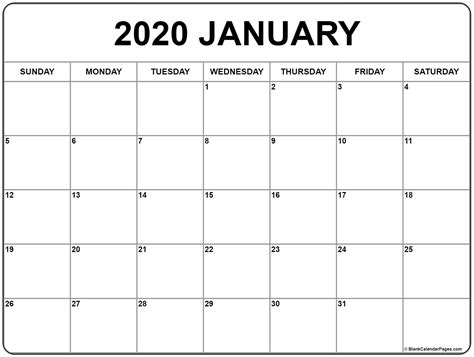 Collect 2020 Blank Calendar Printable Free Calendar Printables Free Blank