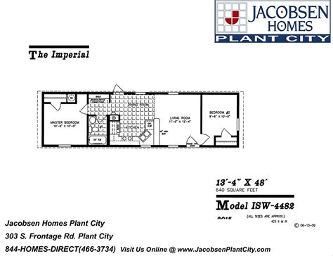 Isww 4482 Mobile Home Floor Plan Jacobsen Mobile Homes Plant City