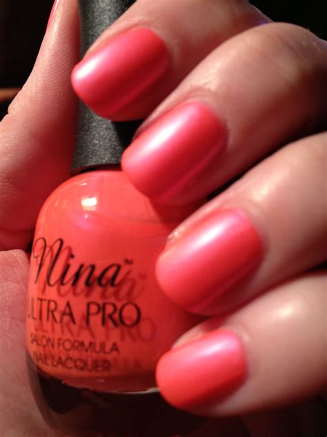 Nina Ultra Pro Pearly Brights A Beautiful Bright Matte Coral Nail