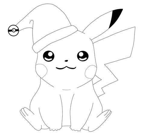 Pikachu With Hat Coloring Pages Sketch Coloring Page