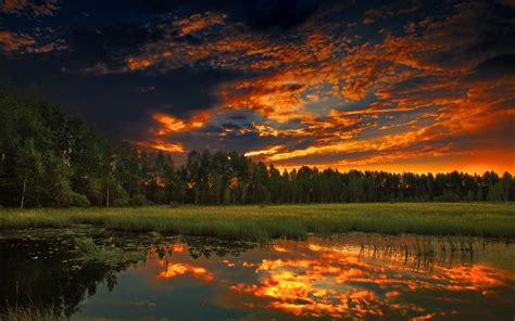 Landscapes Photography Nature Hdr Reflections Sunset Hd Wallpaper