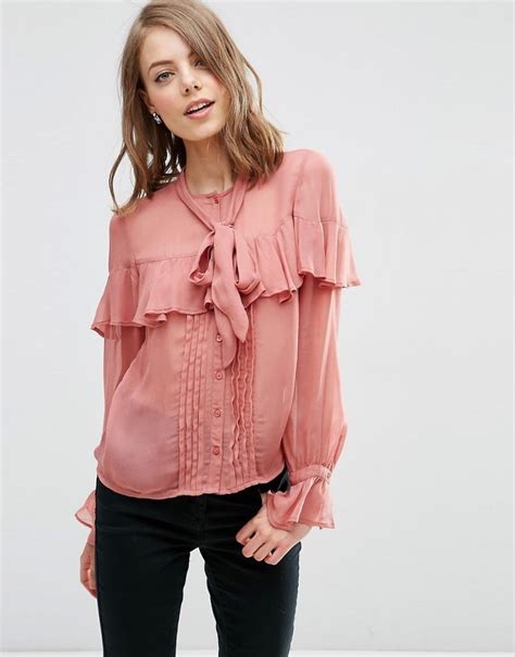 Asos Ultimate Pussy Bow Ruffle Blouse Pussy Bow Blouses