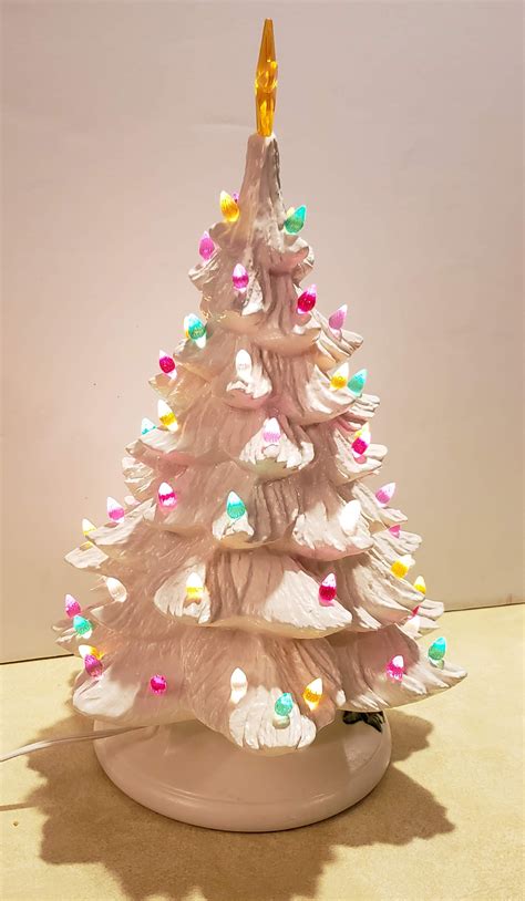 Opportunities tabletop ceramic white christmas tree. Vintage Ceramic White Light-up Christmas Tree - Aunt ...