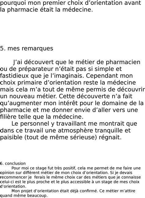 Exemple De Rapport De Stage En Pharmacie Gratuit