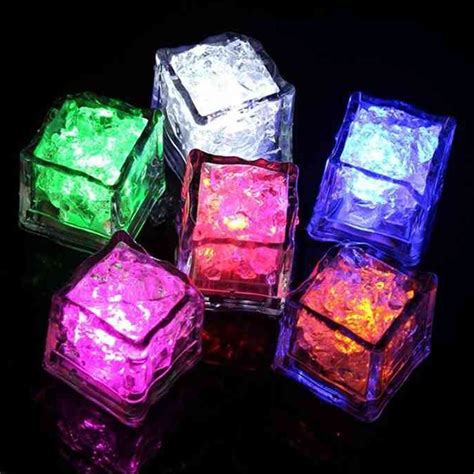 Led Light Ice Cube Luminous Glowing Cubes Lights Party Decorations 12