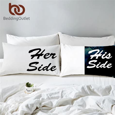 Beddingoutlet His And Her Side Pillowcase Decorative Bedroom For Couples Bed Pillow Cover