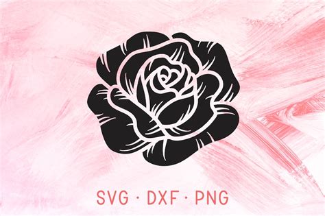 Simple Rose Flower Svg Files For Cricut Silhouette Floral Etsy