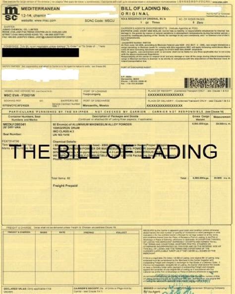 Bill Lading Document Most Vital Document In Shipping Clinchbase