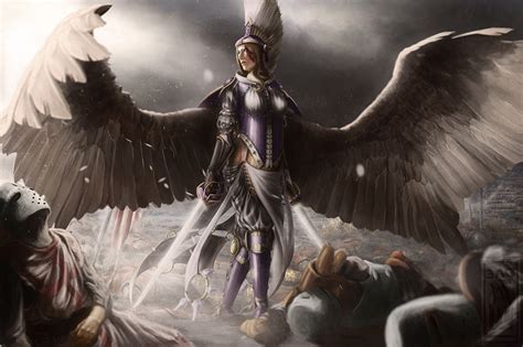 Фото броня с мечом Крылья Фэнтези Девушки Ангелы
