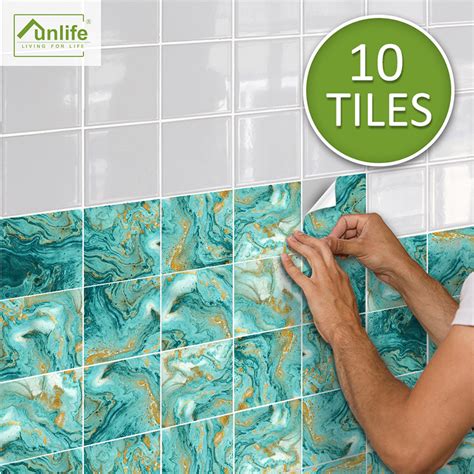 10 90x Mosaic Wall Tile Sticker Bathroom Kitchen Home Decal Decor Self