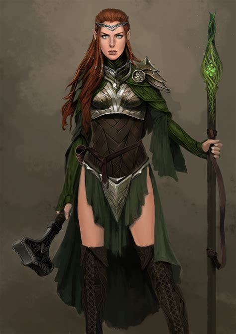 Female Wood Elf Armor Dungeons And Dragons Characters Fantasy Female
