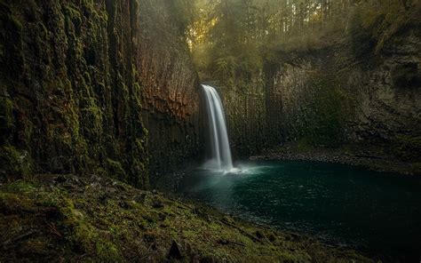 Nature Landscape Waterfall Moss Forest Erosion