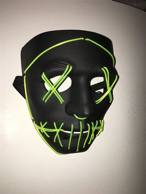 Gloworks Purge Mask Halloween Led Mask Flames Skull Mask Light Up Mask