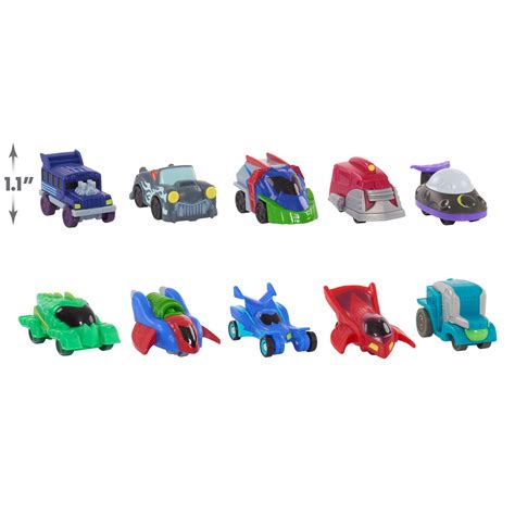 9578595786 Pj Masks Night Time Micros Vehicles 10pk Scale Just