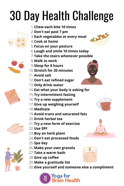 30 Day Health Challenge Yoga For Brain Health