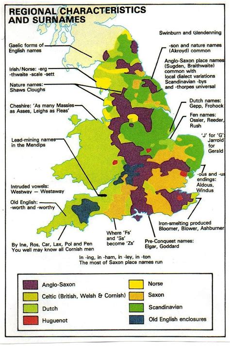 Geographic Distribution Of The Historical Origins Of English And Welsh