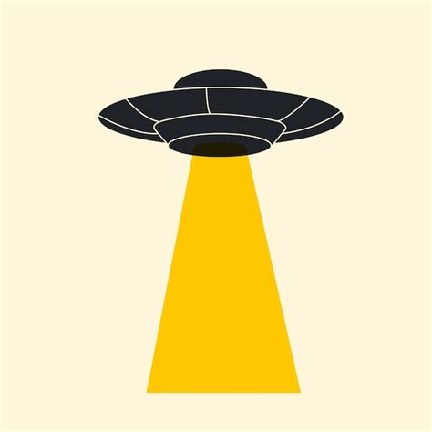 Premium Vector Flying Saucer Logo With A Yellow Glow Ufoisolated