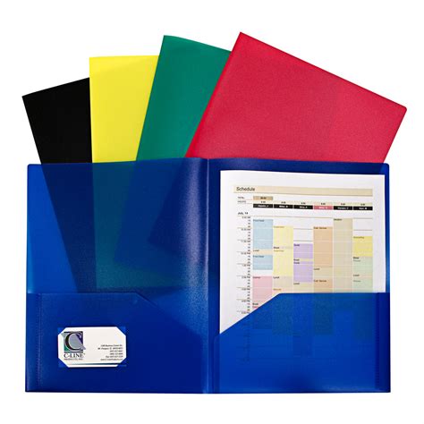 C Line Products Two Pocket Heavyweight Poly Portfolio Folder 10 Pack