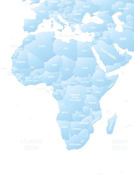 Forenklet Skematisk Kort Over Afrika Vektorpolitisk Kort Stockvektor