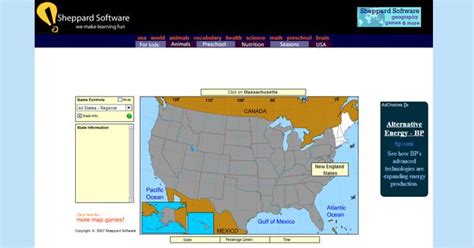 Plus maps, information about geography, ecology, history, culture and more. U.S.A. States - Level One - Online Learning -sheppard software | geography | Pinterest ...
