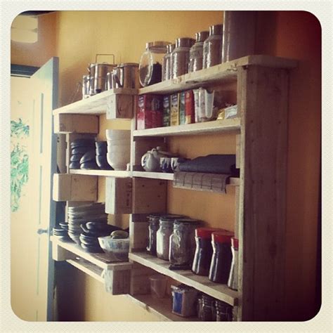 Kitchen Shelves Made From Wooden Pallet Recycled Crafts