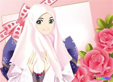 GAMBAR KARTUN CEWEK CANTIK BERJILBAB | Gambar Kartun Gadis Cantik Berhijab | Animasi
