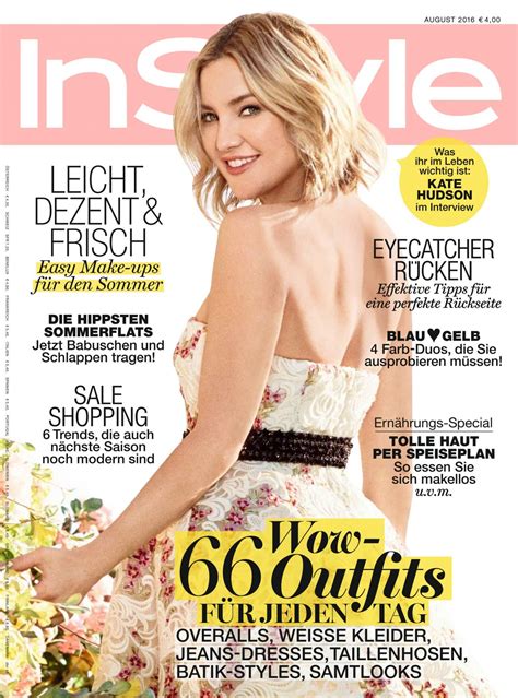 Kate Hudson Instyle Magazine Germany August 2016 Issue • Celebmafia