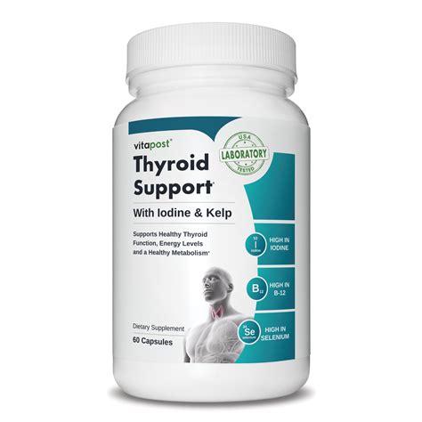 Vitapost Thyroid Support Supplement With Iodine Kelp 60 Capsules